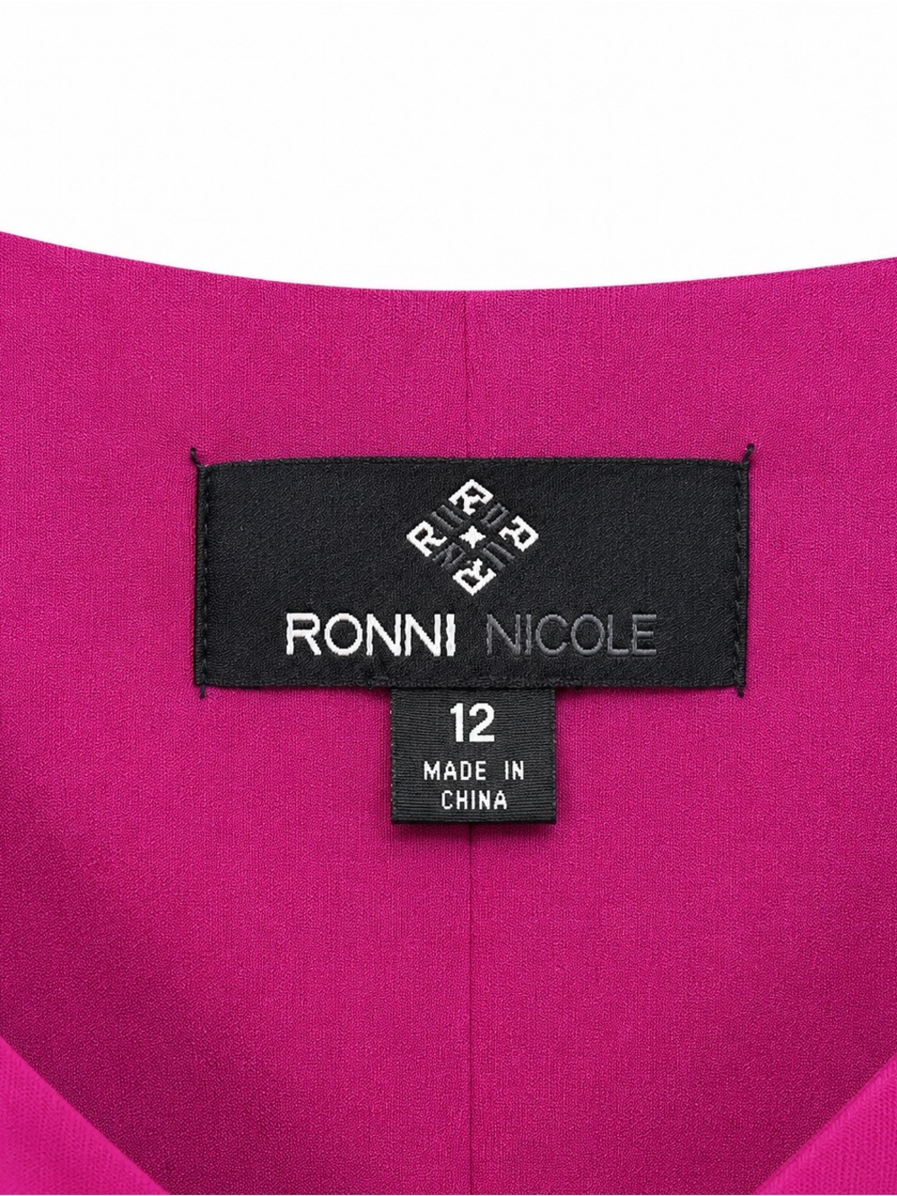 Ronni Nicole Magenta Chiffon Overlay Knee Length Cocktail Dress 12 - Picture 4 of 4